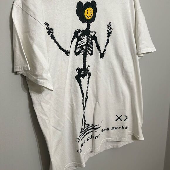 KAWS X Cactus Plant Flea Market Mens White Skeleton Short Sleeve T-Shirt Size XL - Picture 2 of 7